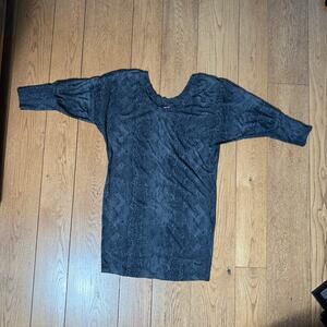 Nation LTD Snake Print Dolman Sleeve Mini Dress SZ M Black Gray Goth DK Romantic